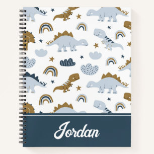 Cute Rainbow Dinosaur Pattern Notebook