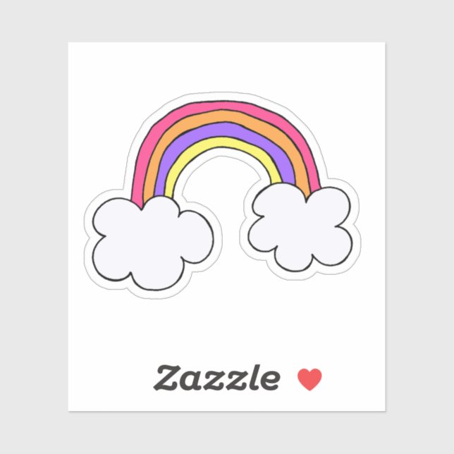 Cute Rainbow Doodle Sticker (Sheet)
