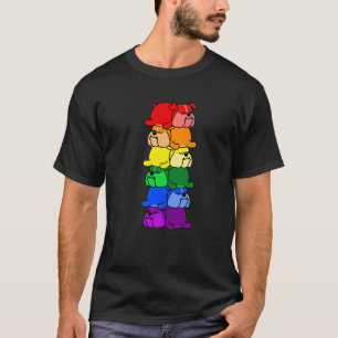 Cute Rainbow English Bulldog Gay Pride Lgbt Puppy T-Shirt