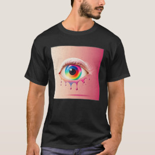 Cute Rainbow Eye Illustration Colorful Tears Uniqu T-Shirt