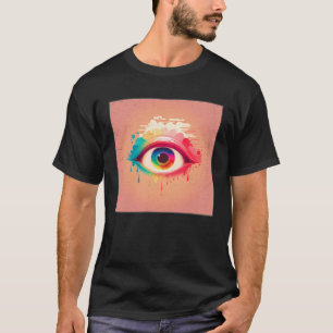 Cute Rainbow Eye Illustration Colorful Tears Uniqu T-Shirt