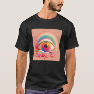 Cute Rainbow Eye Illustration Colourful Tears Uniq T-Shirt