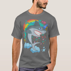 Cute Rainbow Fantasy Ocean Animal Sharkicorn Shark T-Shirt
