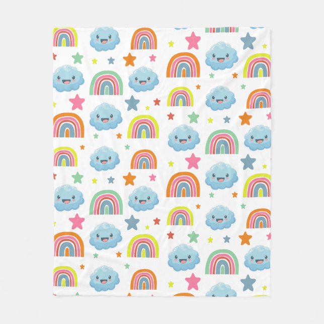 Cute Rainbow Fleece Blanket (Front)