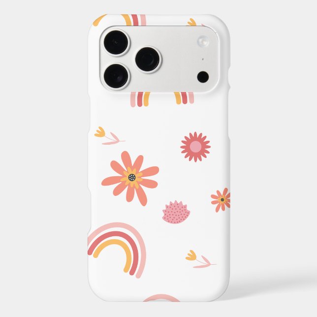 Cute Rainbow & Floral Pastel Pattern (Verso)