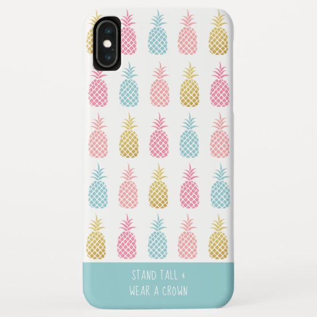 Cute Rainbow & Gold Pattern Be A Pineapple Case-Mate iPhone Case (Back)