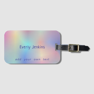 cute rainbow gradient multicolor luggage tag