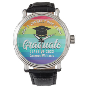 Cute Rainbow Graduate Custom 2023 LGBTQ Graduation Watch