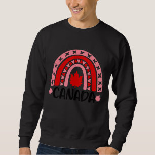 Cute Rainbow Happy Canada Day Canadian Flag Maple Sweatshirt