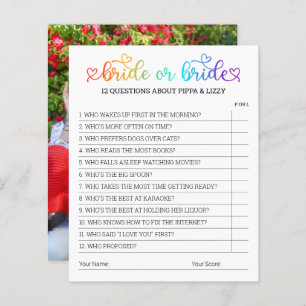 Cute Rainbow Heart Script Bride or Bride Game
