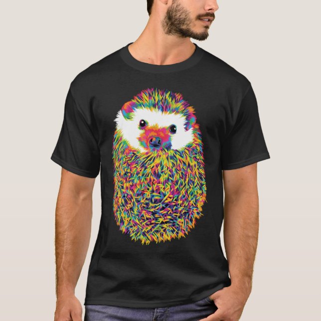 Cute Rainbow Hedgehog T-Shirt (Front)