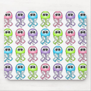 Cute Rainbow Jellyfish Mousepad