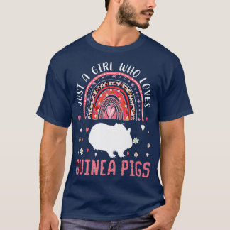 Cute Rainbow Just A Girl Who Loves Guinea pigs Leo T-Shirt