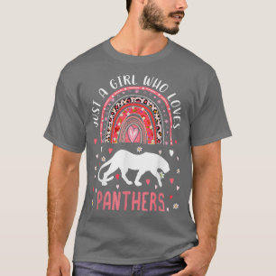 Cute Rainbow Just A Girl Who Loves Panthers Leopar T-Shirt