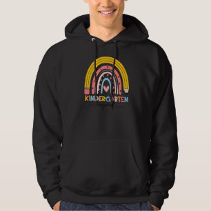 Cute Rainbow Kindergarten Squad Teacher First Day Hoodie