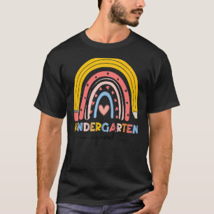 Cute Rainbow Kindergarten Squad Teacher First Day  T-Shirt
