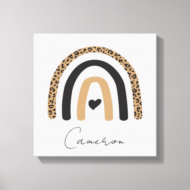 Cute Rainbow Leopard Pattern Canvas Print (Front)