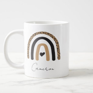 Cute Rainbow Leopard Pattern Large Coffee Mug