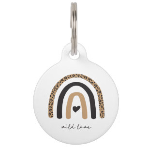 Cute Rainbow Leopard Pattern Pet Tag