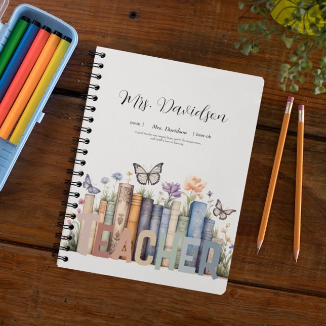 Cute Rainbow Librairie & Livres Enseignant Monogra (Créateur téléchargé)