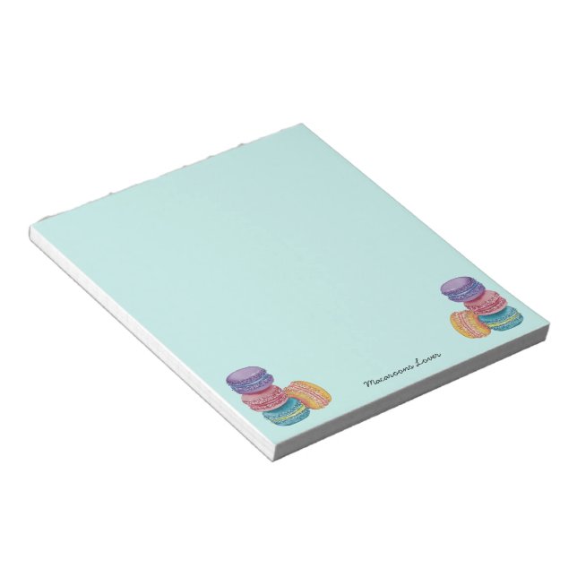 Cute Rainbow Macaroons In Watercolor Notepad (Angled)