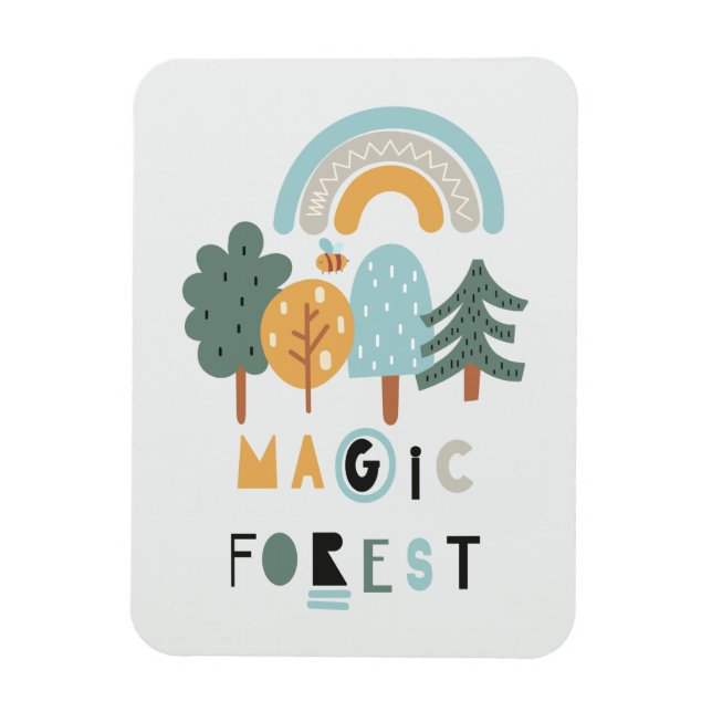 Cute Rainbow Magic Forest Magnet (Vertical)