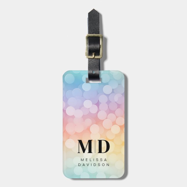 Cute Rainbow Marbles Luggage Tag (Front Vertical)