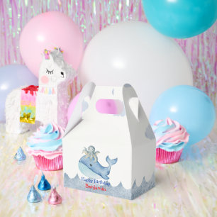 Cute rainbow octopus Whale fish Birthday party Favor Box