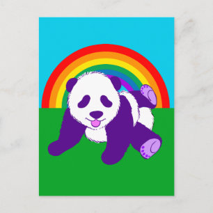 Cute Rainbow Panda Bear Postcard