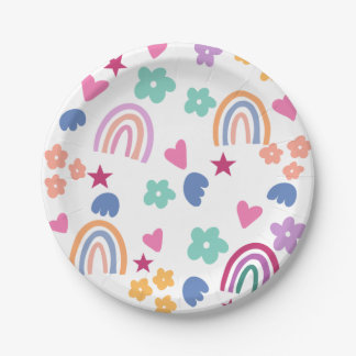 Cute Rainbow Paper Plate