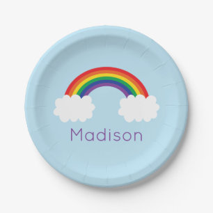 Cute Rainbow Party Paper Plate