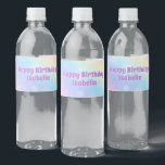 Cute Rainbow Pastel Sparkle Custom Birthday Party Water Bottle Label<br><div class="desc">Celebrate your little girl with this pretty pastel rainbow sparkle birthday party water bottle labels that feature beautiful purple letters. Add your kid's name for a personal touch on this cute whimsical party decor.</div>