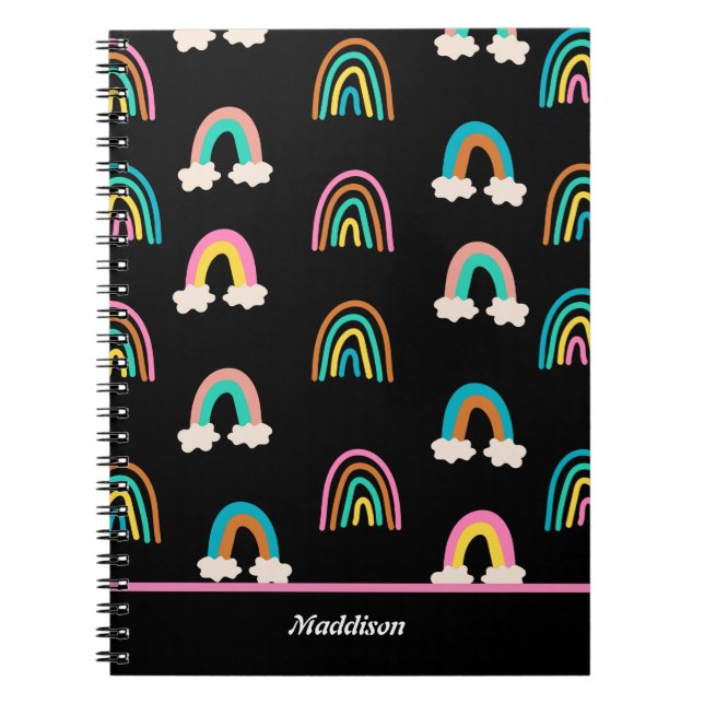 Cute Rainbow Pattern Customizable  Notebook (Front)