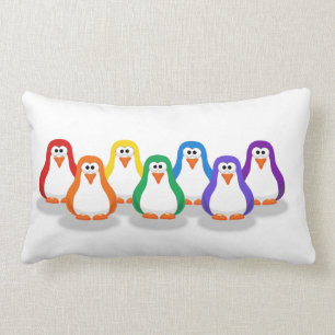 Cute Rainbow Penguin Pillow