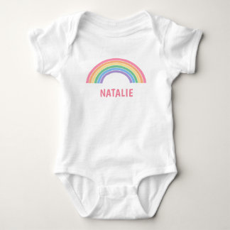 Cute Rainbow Personalized Name Baby Bodysuit