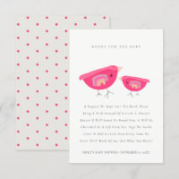 Cute Rainbow Pink Birdy Books For Baby Shower