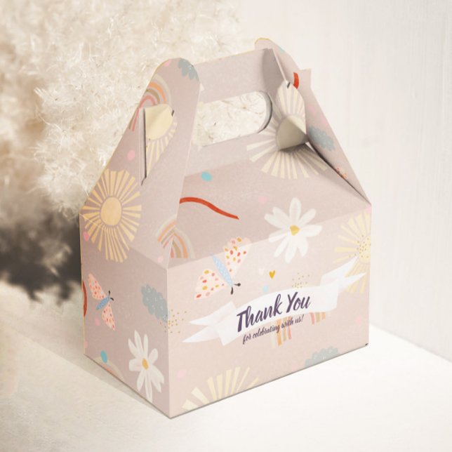 Cute Rainbow Pink Birthday Favour Box (Creator Uploaded)