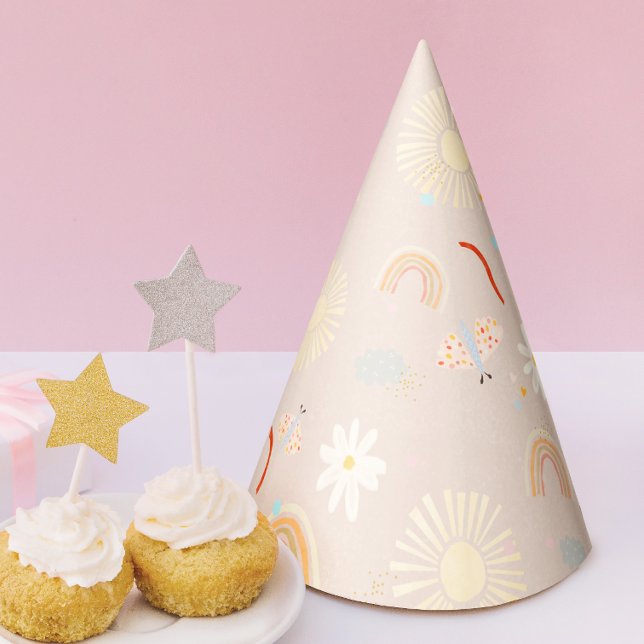Cute Rainbow Pink Birthday Party Hat (Creator Uploaded)