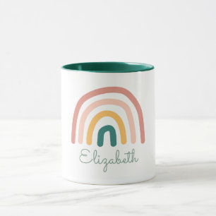 Cute Rainbow Pink Hand writting Mug