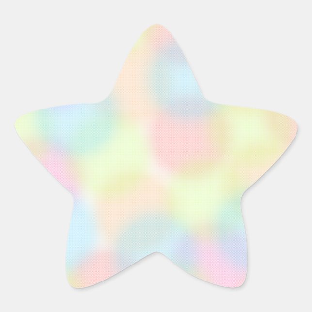 Cute rainbow polka dot pastel Colourful Pattern Star Sticker (Front)
