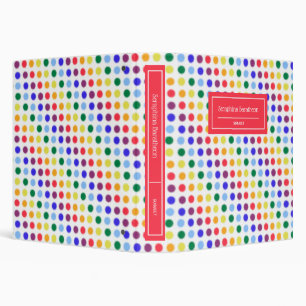 Cute Rainbow Polka-Dots Personalized Binder