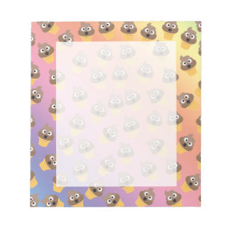 Cute Rainbow Poop Emoji Ice Cream Cone Pattern Notepad