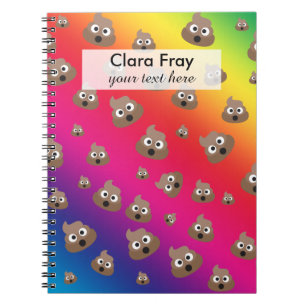 Cute Rainbow Poop Emoji Pattern Notebook