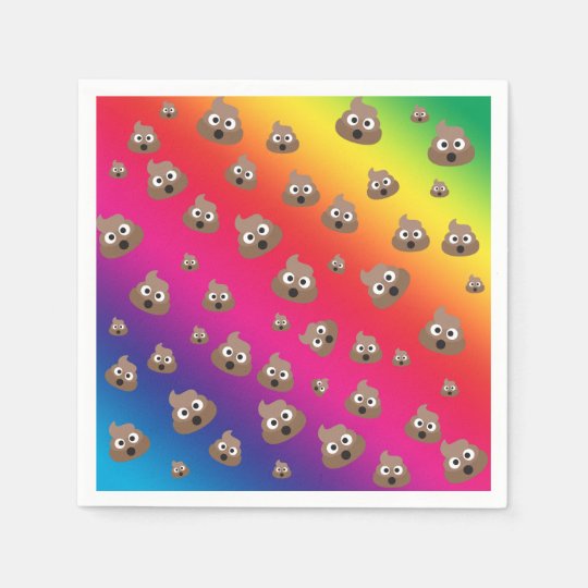 Cute Rainbow Poop Emoji Pattern Paper Napkin Zazzle.ca