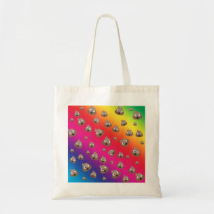 Cute Rainbow Poop Emoji Pattern Tote Bag