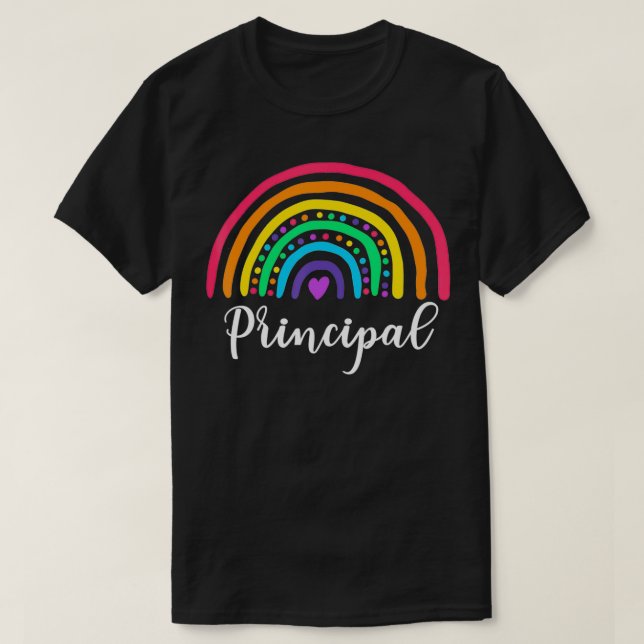 Cute Rainbow Principal Appreciation Gift Back To S T-Shirt (Design Front)