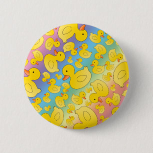 Cute rainbow rubber ducks 2 inch round button