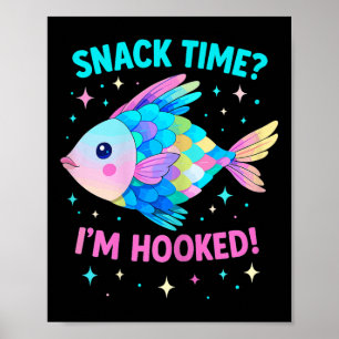 Cute Rainbow Scale Fish Kawaii Cartoon Ocean Kids Poster