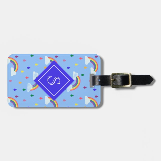 Cute Rainbow Sky Pattern Personalized Luggage Tag (Front Horizontal)
