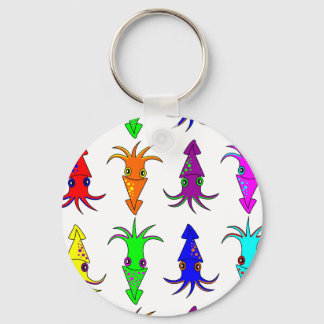 Cute Rainbow Squid Keychain